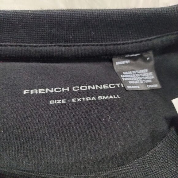 NWT French Connection Black Rallie Cotton Elastane Short Sleeve Crew Tee Size XS - Picture 4 of 11